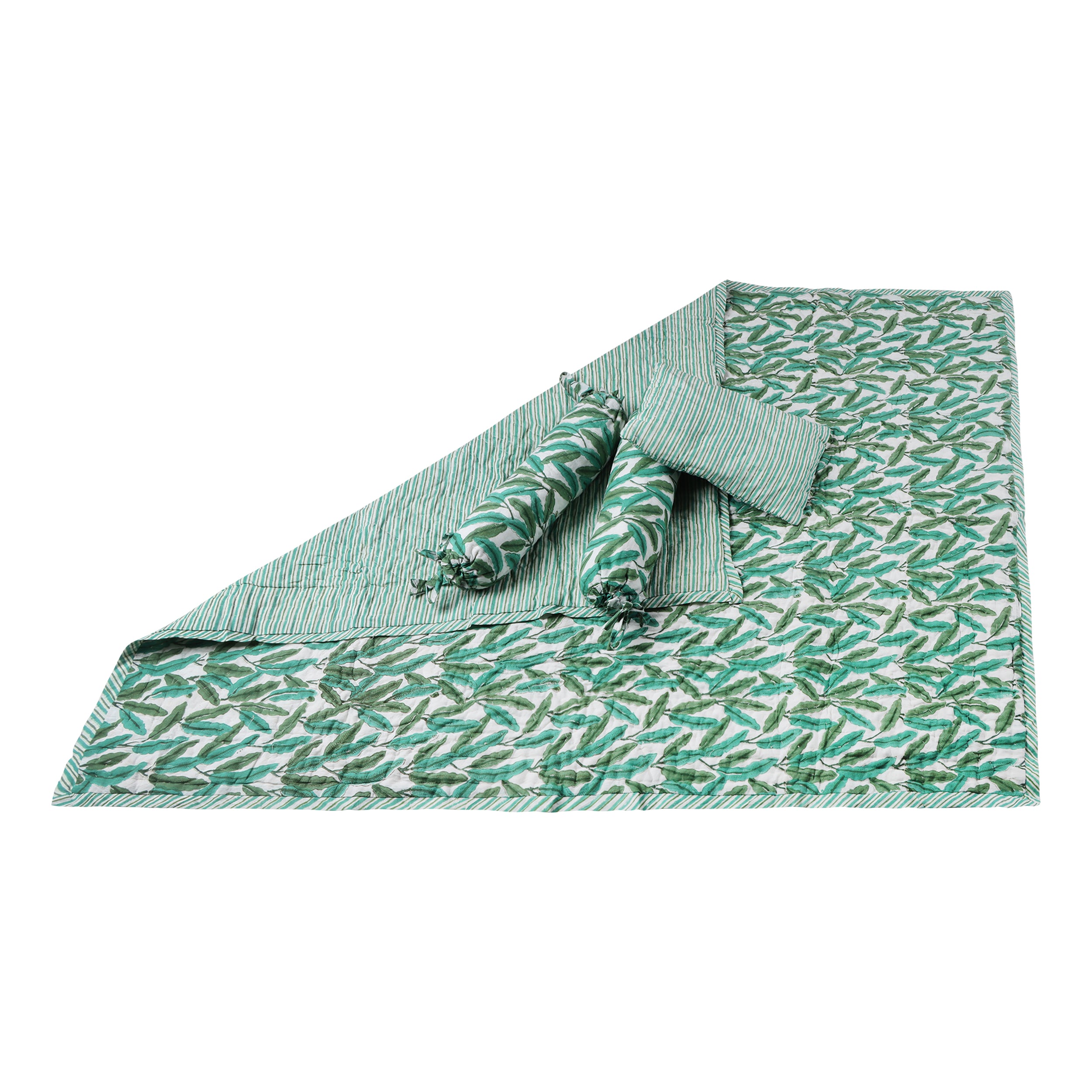 Green Leafy Kids' Bedding Set - piglo kids