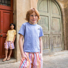 Orange Rainbow T-shirt and Rainbow Bermuda Shorts Set