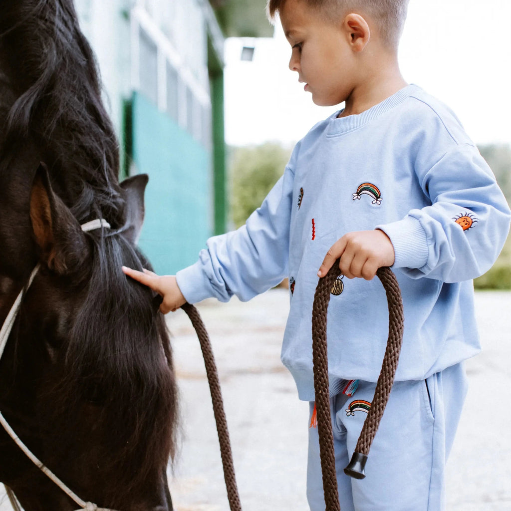 Blue Fun Sweatshirt & Sweatpants Set for boys