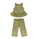 Piglo Kids Green Velvet Holiday Set – Trendy Style for Little Rockstars