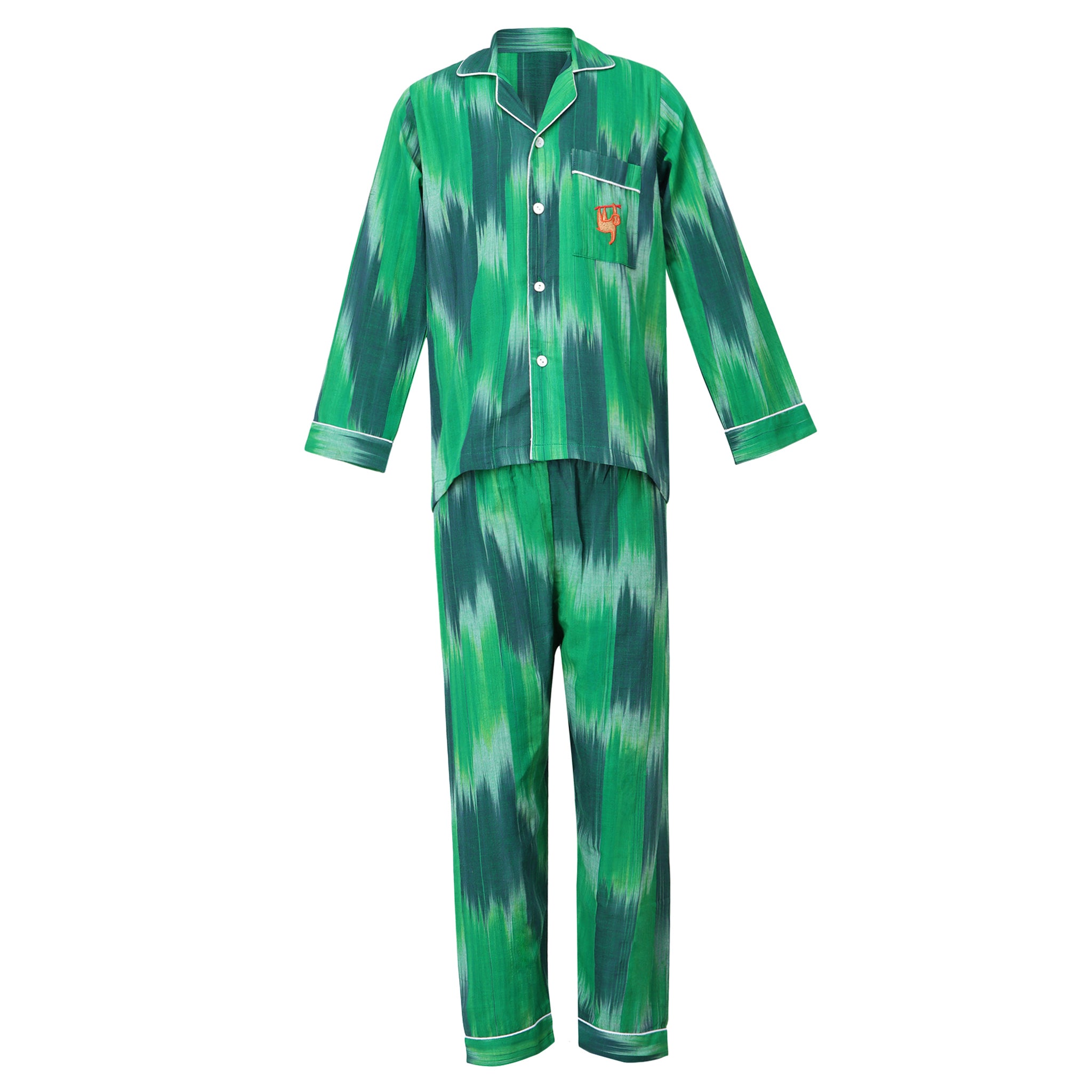 Green holiday pajama set - kids - piglo kids