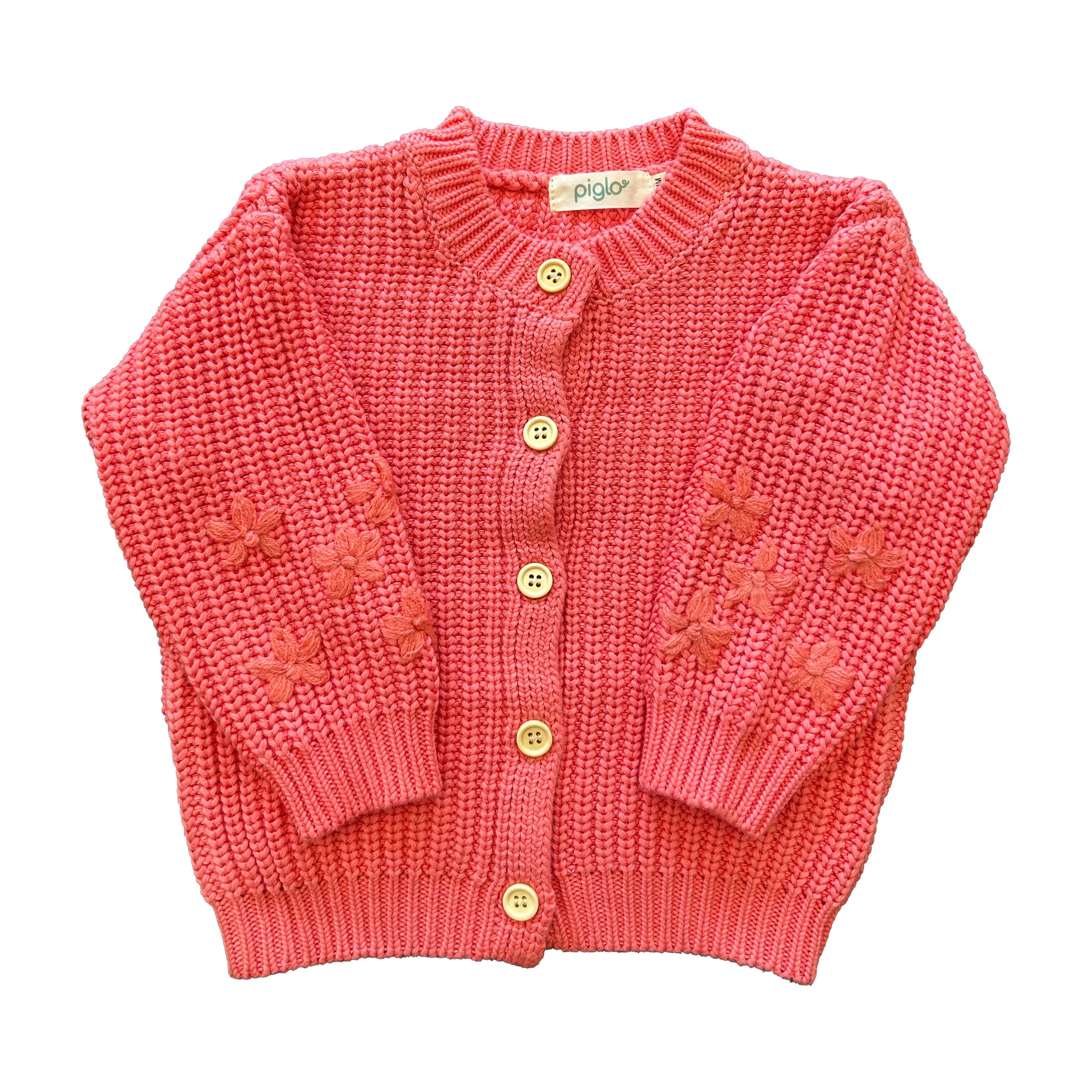 トップス POPPY RIBBON FLOWER CROPPED CARDIGAN CIDER Women's Floral Cropped Cardigan Cute Flower V Neck Button