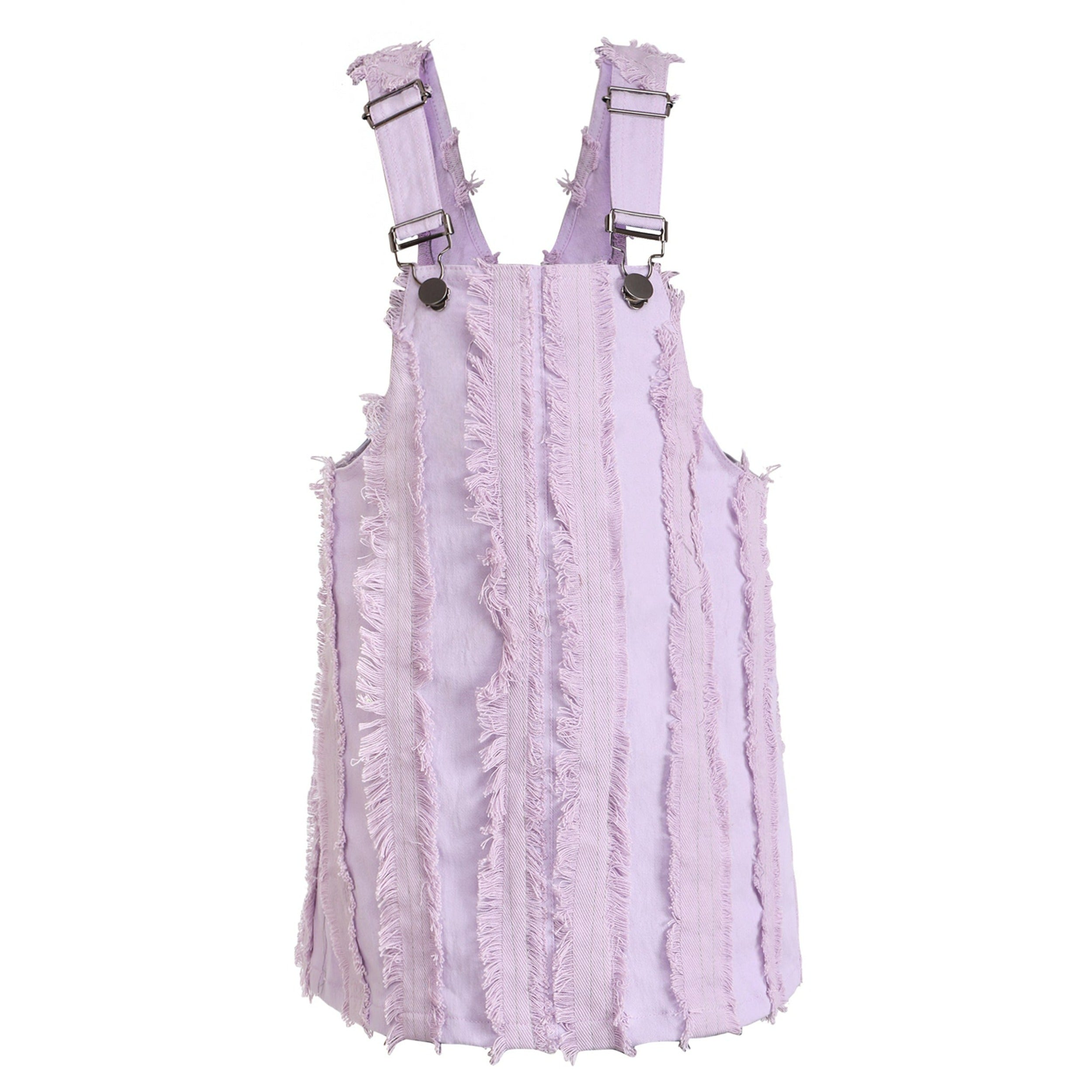 Purple Stripes Denim Jumper Dress - piglo kids