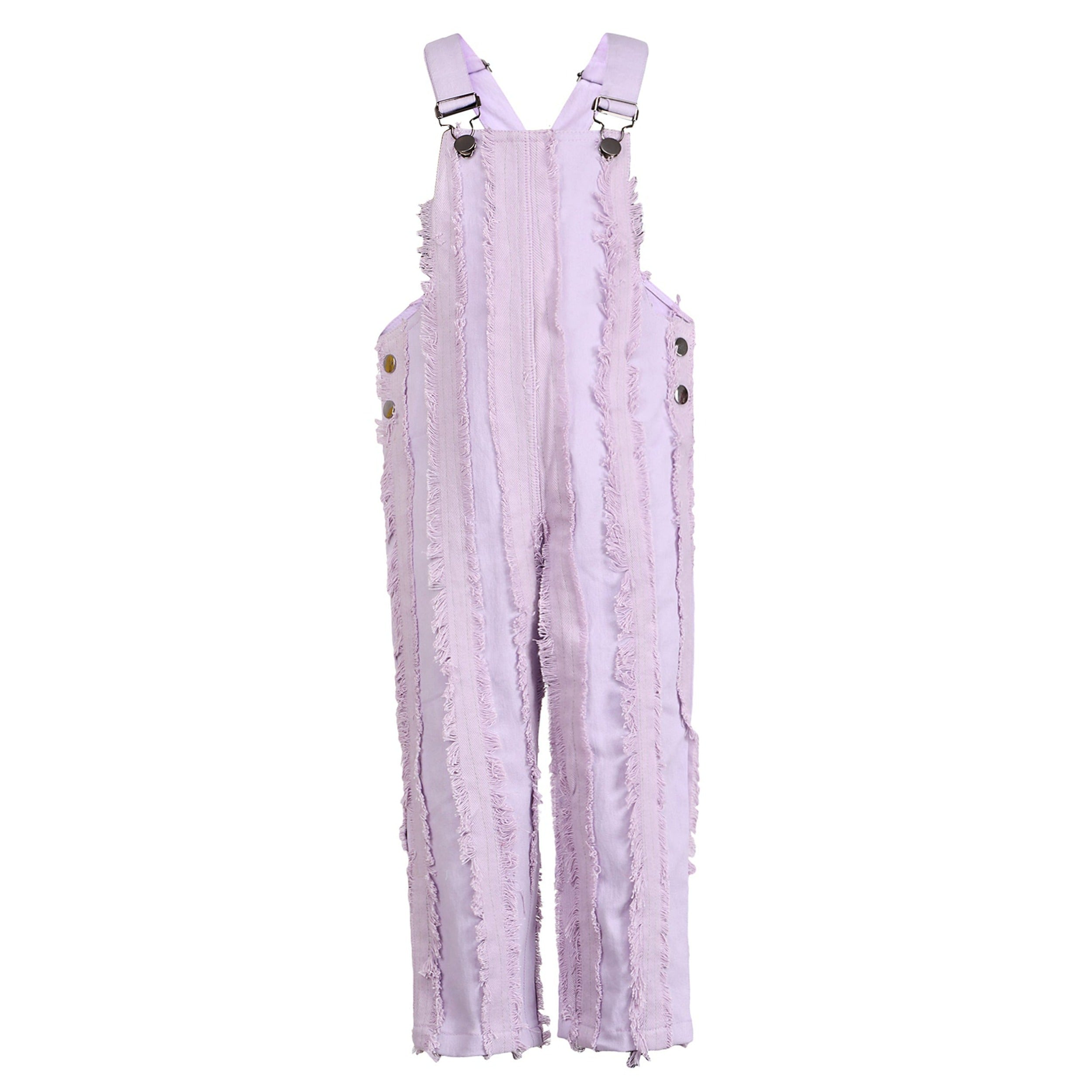 Purple Stripes Denim Overall - piglo kids