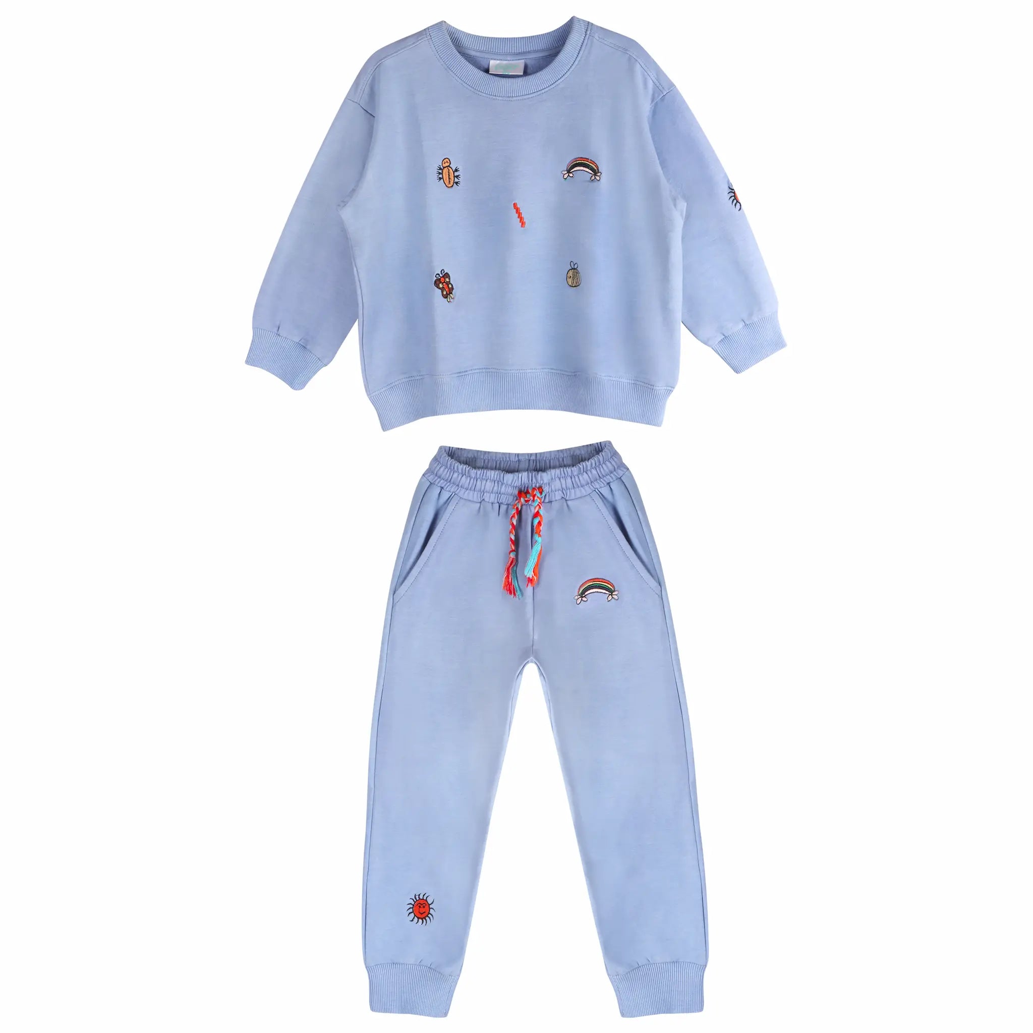 Blue Fun Sweatshirt & Sweatpants Set