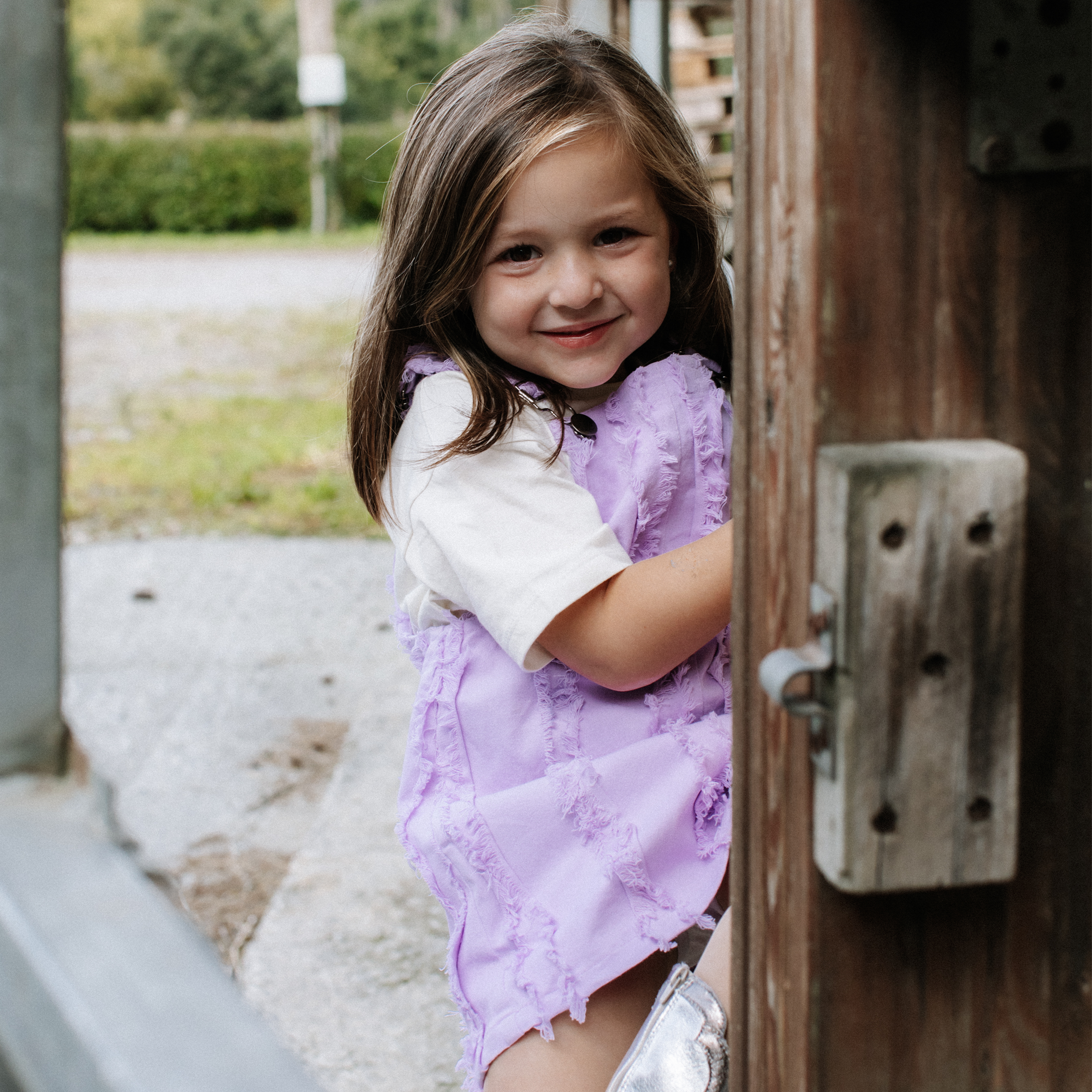 Purple Stripes Denim Jumper Dress - piglo kids