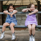 Purple Stripes Denim Jumper Dress - piglo kids