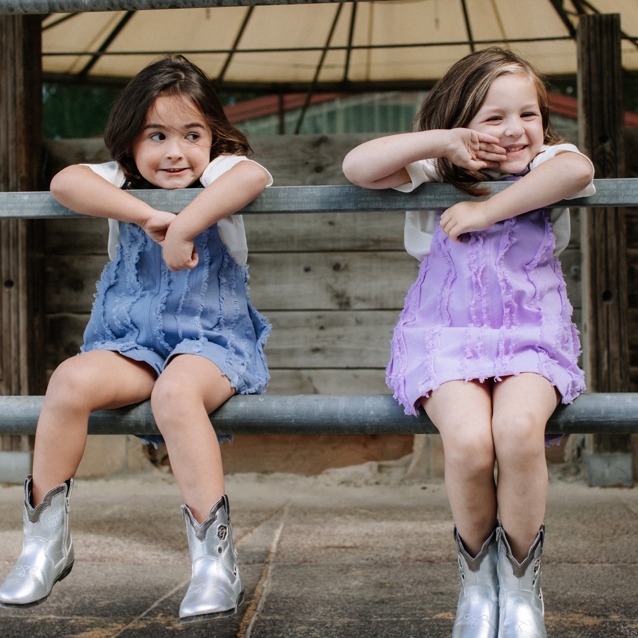 Blue and Purple Stripes Denim Overall