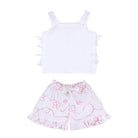 White Color jardin Top and Shorts Set - piglo kids