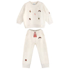 White Fun Sweatshirt & Pants Set - piglo kids