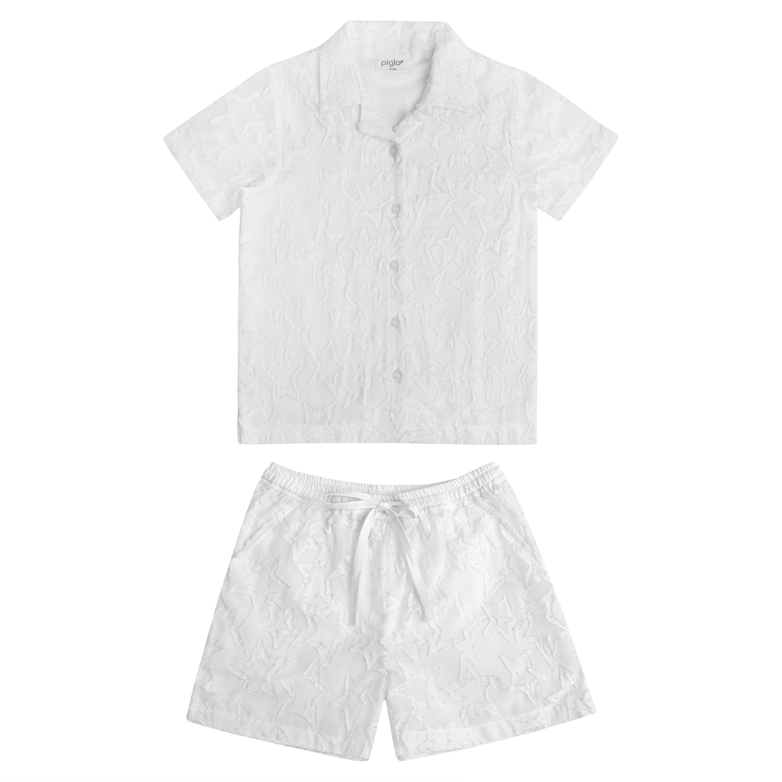 White Stars Shirt and Bermuda Shorts Set - piglo kids